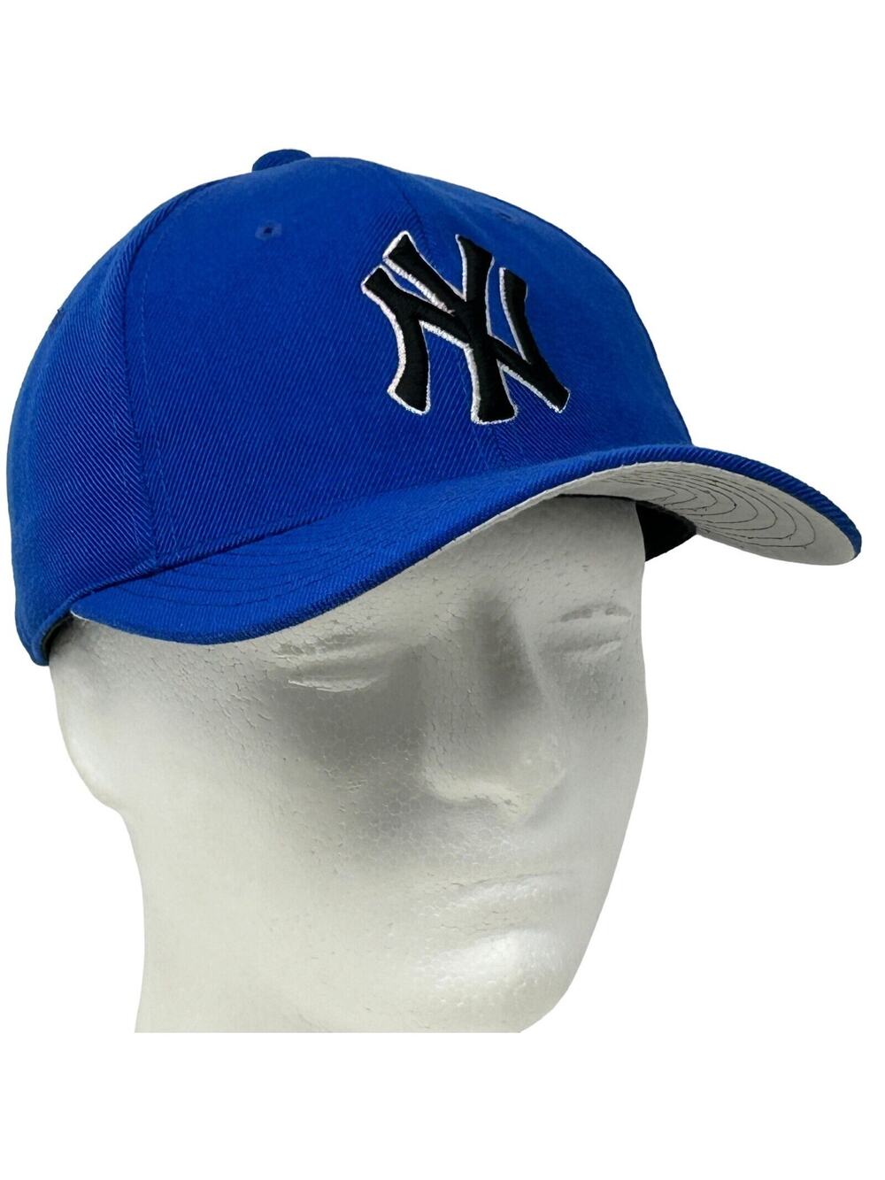 New York NY Yankees Hat Baseball Cap Fitted Size 7 1/8 Blue MLB 6 Panel